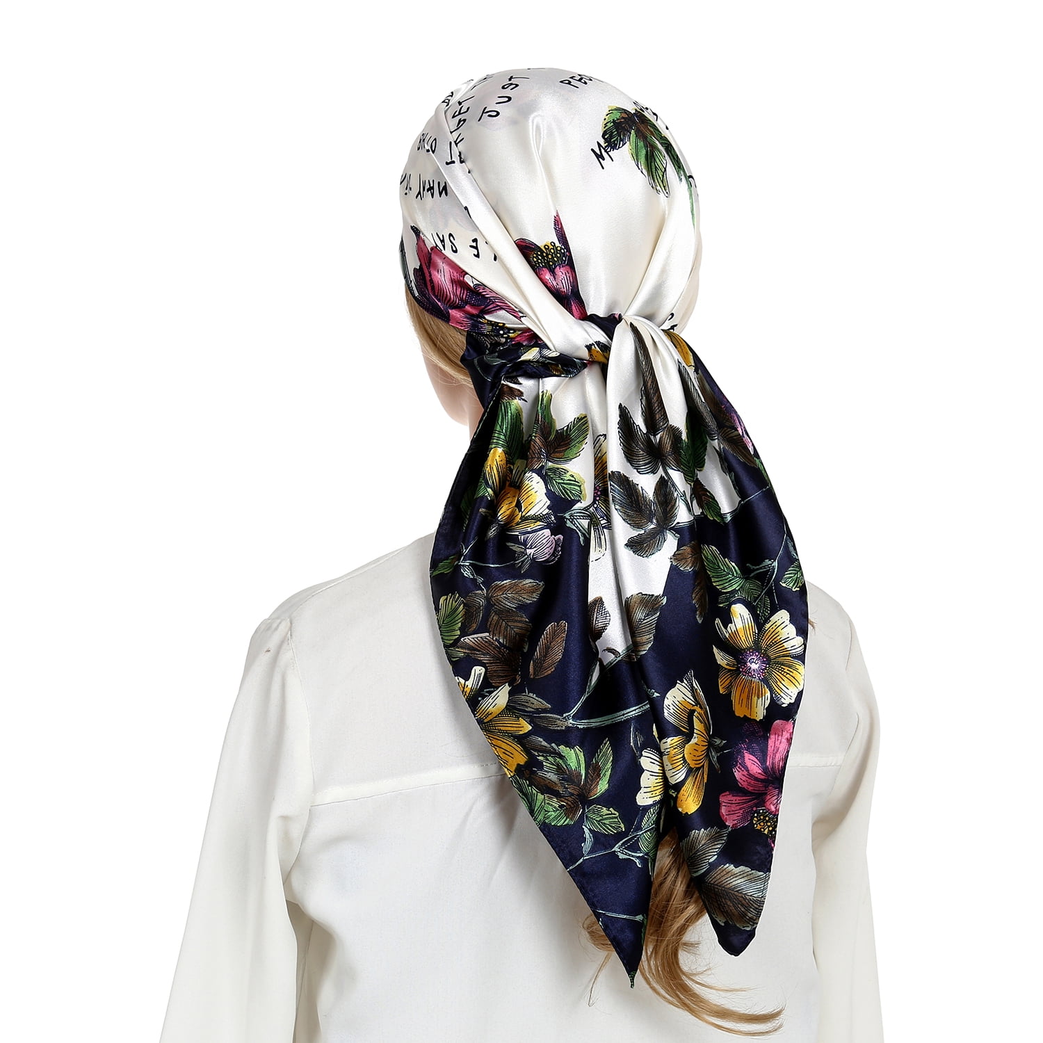 RIIQIICHY 35 Inch Women Head Scarf Like Silk Scarf Hair Scarf Bandana