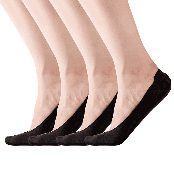 RIIQIICHY 4 to 6 Pack No Show Socks Womens Non Slip Nude Black Socks for High Heels Hidden Low Cut Liner Boat Socks for Dress Shoes
