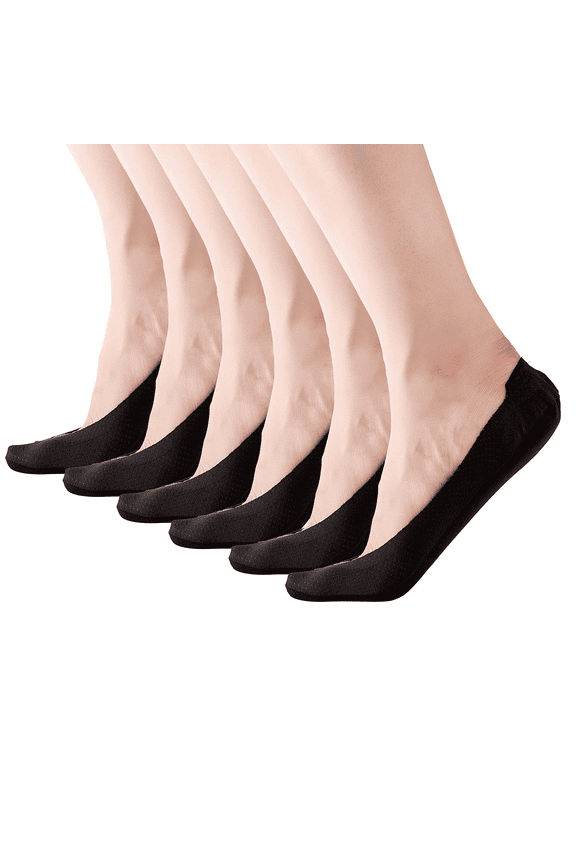 4 to 6 Pack No Show Socks Womens Non Slip Nude Black Socks for High Heels Hidden Low Cut Liner Boat Socks for Dress Shoes