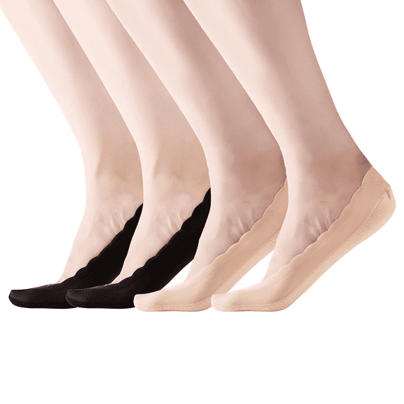 RIIQIICHY 4 to 6 Pack No Show Socks Womens Non Slip Nude Black Socks for High Heels Hidden Low Cut Liner Boat Socks for Dress Shoes