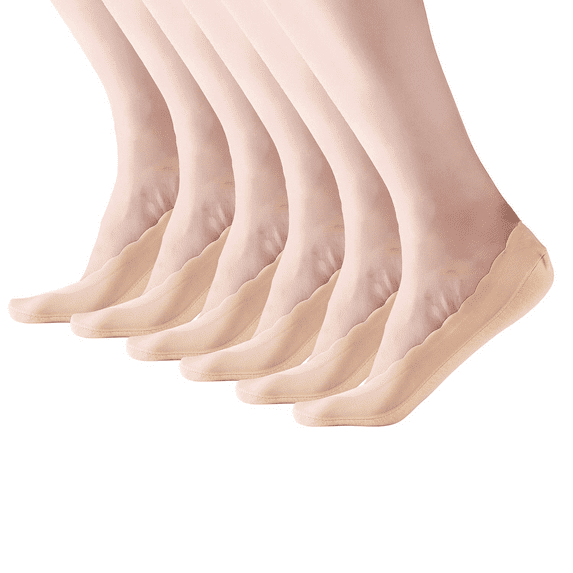 RIIQIICHY 4 to 6 Pack No Show Socks Womens Non Slip Nude Black Socks for High Heels Hidden Low Cut Liner Boat Socks for Dress Shoes