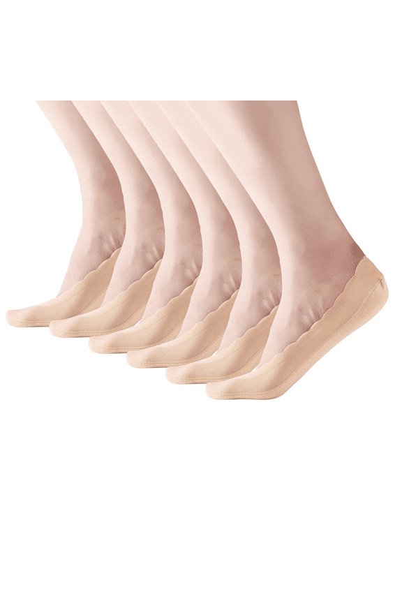 4 to 6 Pack No Show Socks Womens Non Slip Nude Black Socks for High Heels Hidden Low Cut Liner Boat Socks for Dress Shoes