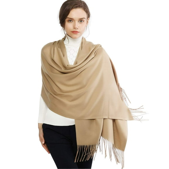 RIIQIICHY Camel Pashmina Winter Scarf for Women Shawl Wrap for Dresses Wedding Shawl for Bridesmaids