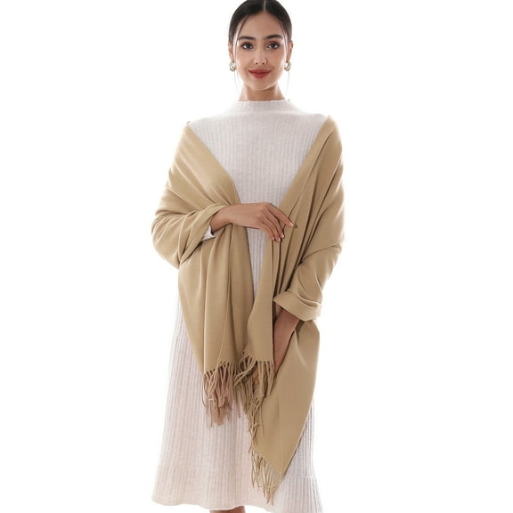 RIIQIICHY Camel Scarfs for Women Winter Pashmina Shawls and Wraps for Evening Dresses Large Warm Scarves