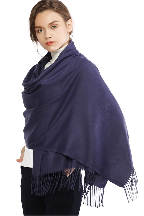 Navy Pashmina Winter Scarf for Women Shawl Wrap for Dresses Wedding Shawl for Bridesmaids