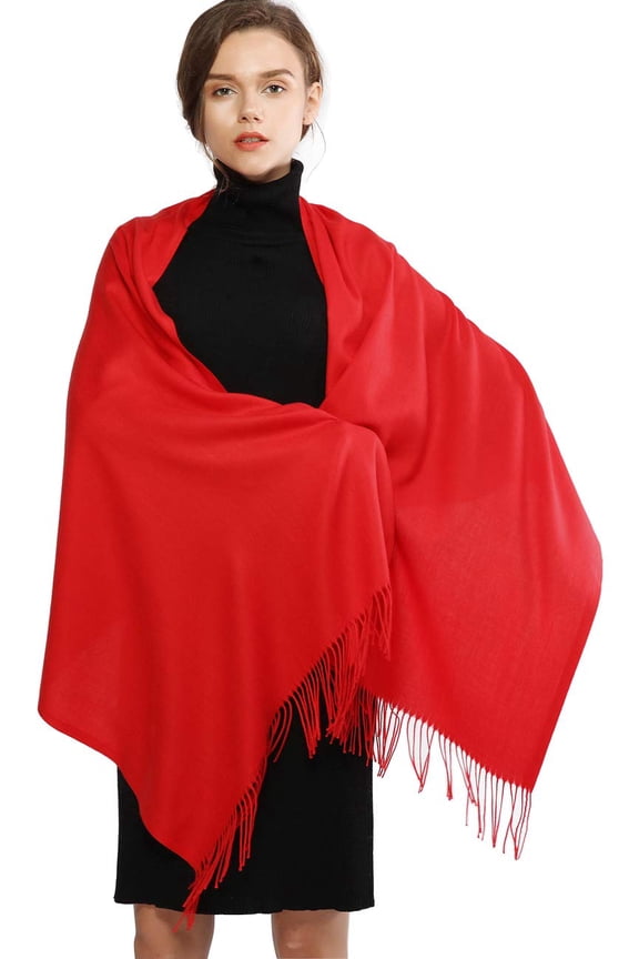 Red Pashmina Winter Scarf for Women Shawl Wrap for Dresses Wedding Shawl for Bridesmaids