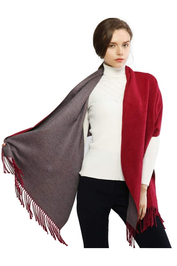 Reversible Winter Pashmina Scarfs for Women Shawls Wraps Evening Dresses Wedding Shawl for Bridesmaids Large Warm Scarves