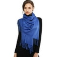 thumbnail image 1 of RIIQIICHY Royal Blue Pashmina Winter Scarf for Women Shawl Wrap for Dresses Wedding Shawl for Bridesmaids, 1 of 6