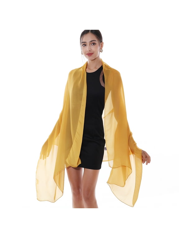 Women Shawls and Wraps for Evening Dresses Like Chiffon Beige Silk Scarf Formal Silky Pashmina Shawls for Weddings