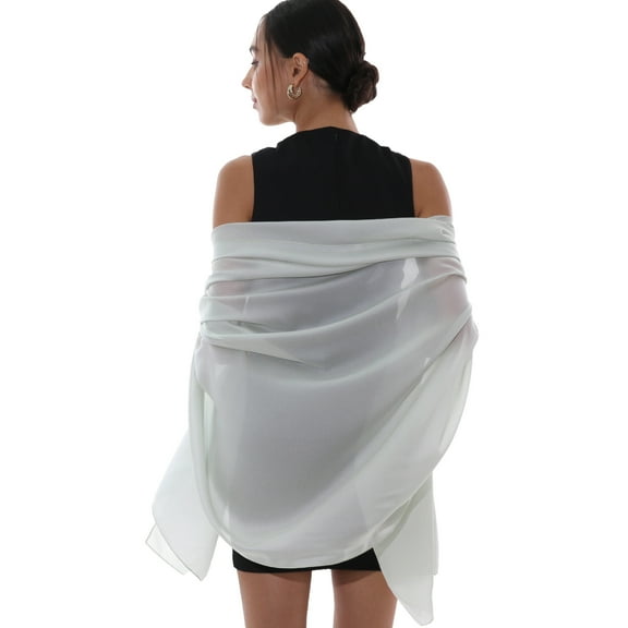 RIIQIICHY Shawls and Wraps Chiffon Silk Formal Pashmina (Women's)