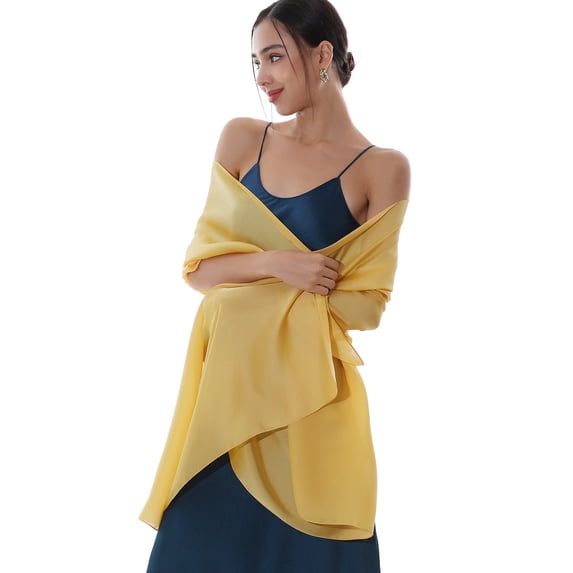 RIIQIICHY Women Shawls and Wraps for Evening Dresses Like Chiffon Camel Silk Scarf Formal Silky Pashmina Shawls for Weddings