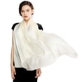 thumbnail image 1 of RIIQIICHY Women Shawls and Wraps for Evening Dresses Like Chiffon Ivory Silk Scarf Formal Silky Pashmina Shawls for Weddings, 1 of 6