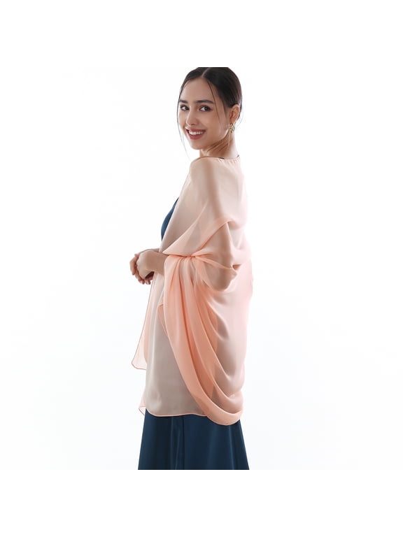 Women Shawls and Wraps for Evening Dresses Like Chiffon Pink Silk Scarf Formal Silky Pashmina Shawls for Weddings