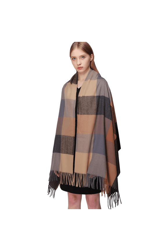 Womens Plaid Scarf Large Soft Winter Scarves Pashmina Shawls Wraps for Evening Dresses