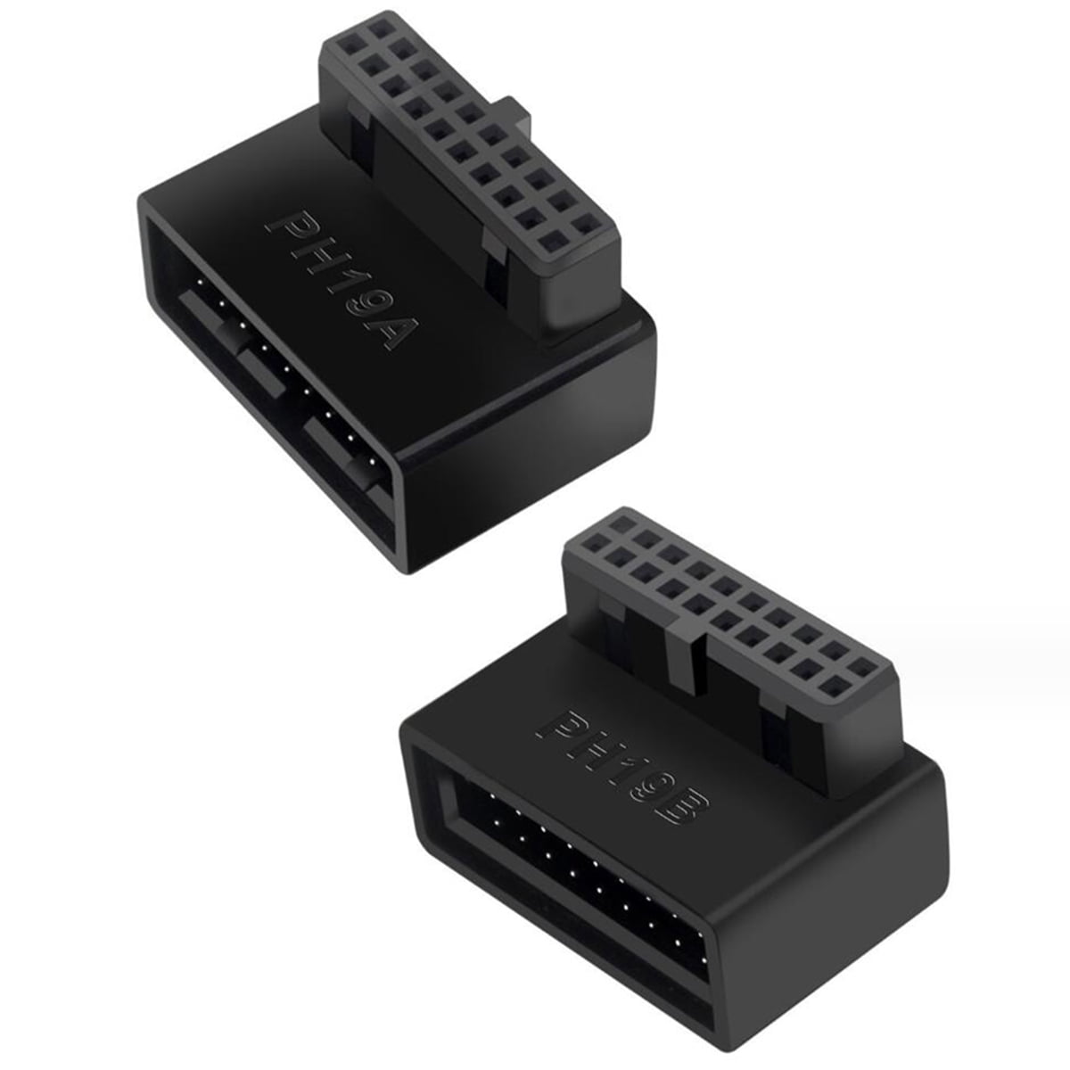 RIITOP Right Angled USB 3.0 20 pin Male to Female Extension Adapter ...