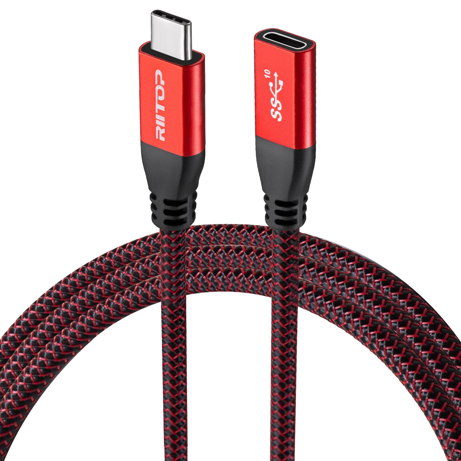 RIITOP USB C Extension Cable 6Ft, USB 3.1 Type-C (Gen2) 10Gbps Male to Female Cord Support Charging & Data for Nintendo Switch, MacBook Pro, Dell XPS