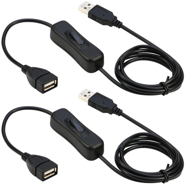 RIITOP USB Extension Cable with ON/Off Switch USB Male to Female Cable ...