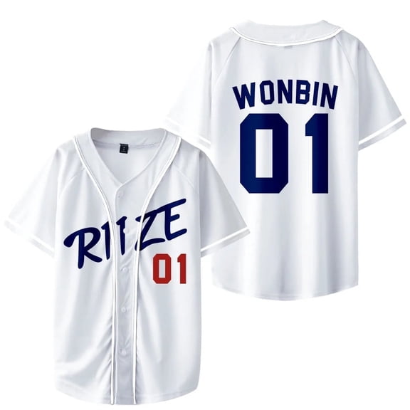 RIIZE Baseball Jersey Tour Commemorative Printed T-shirt Unisex Fan Pullover Top