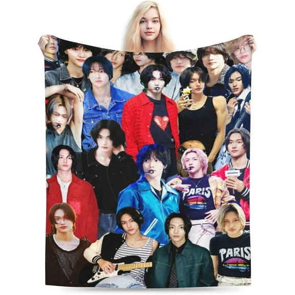 RIIZE WONBIN Blanket Soft and Comfortable Warm Fleece Throw Blankets Carpet Rug Decoration Gift for Decor Room Dormitory Picnic Yoga Sofa Camping Travel All Season