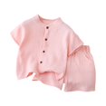 thumbnail image 1 of RIJOPUTY 2 Piece Sweatsuit Tween Outfits 10-12 Girls Trendy Gymnastics Outfits for Girls Tshirts + White Shorts Baby Clothes 9-12 Months Girls, Red 5-6 Years, 1 of 8