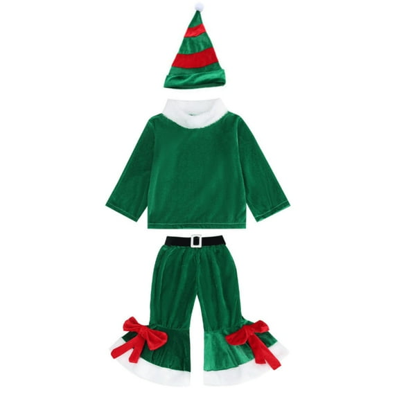 RIJOPUTY Baby Boy Christmas Onesies Christmas Sets for Girls Kids Christmas Outfits Boys Clothes for 4 Year Old Boy Baby Sweatsuit Boys Sweat Outfits, Green 5-6 Years