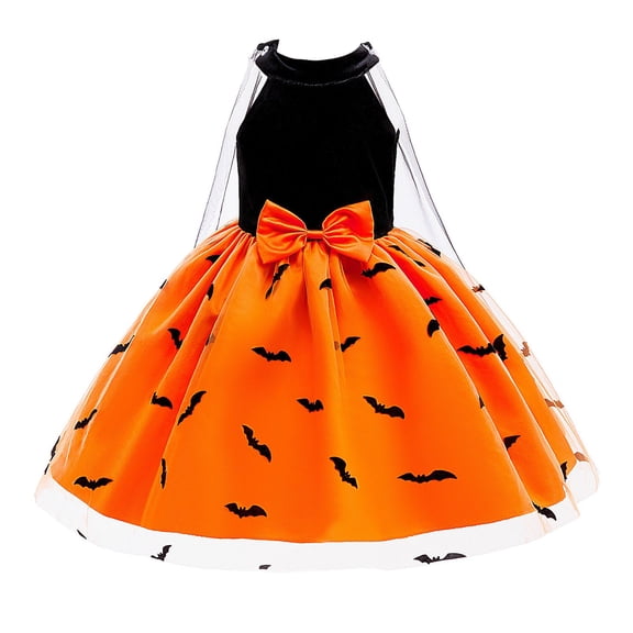 RIJOPUTY Black Gothic Dress Girls Sleeveless Goth Mini Dress Hanging Neck Bow Shawl Halloween Style Dress Trick Fun Gifts Clothes For Boys 10-12 Junior Girls Clothes