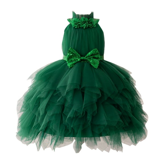 RIJOPUTY Christmas Party Dresses Xmas Dresses for Girls Baby Girl Christmas Dress 9-12 Months White Formal Dress Wedding Guest Dress Fall Kids, 4-5 Years