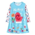 thumbnail image 1 of RIJOPUTY Christmas Plaid Dress Toddlers Christmas Dresses 3t Christmas for Girls Country Dresses Long Sleeve Short Dress Black Outfit Baby Clothes, Light Blue 1-2 Years, 1 of 8