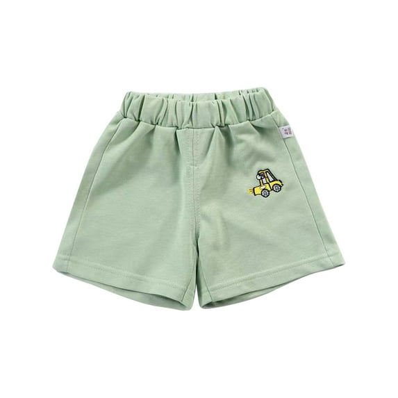 RIJOPUTY Cotton Boyshorts Youth Boys Basketball Shorts Soccer Shorts Boys Ruffle Shorts Toddler Boy Clothes 3t 12 Month Boy Summer Newborn Baby Boy, Green 3-4 Years