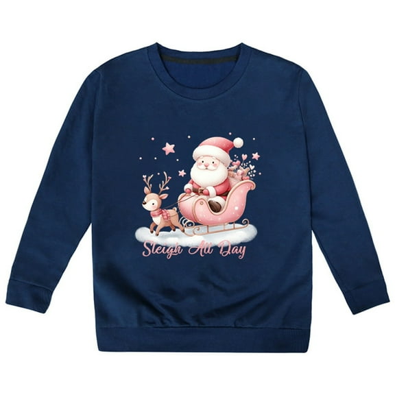RIJOPUTY Family Christmas 2025 Shirt Tops for Teen Girls Teen Tshirts Girls Trendy Dance Sweatshirts for Girls 2t Girls Clothes Boys Clothes Girls Size 5 Toddlers Boys 8 Year Old Boy Clothes