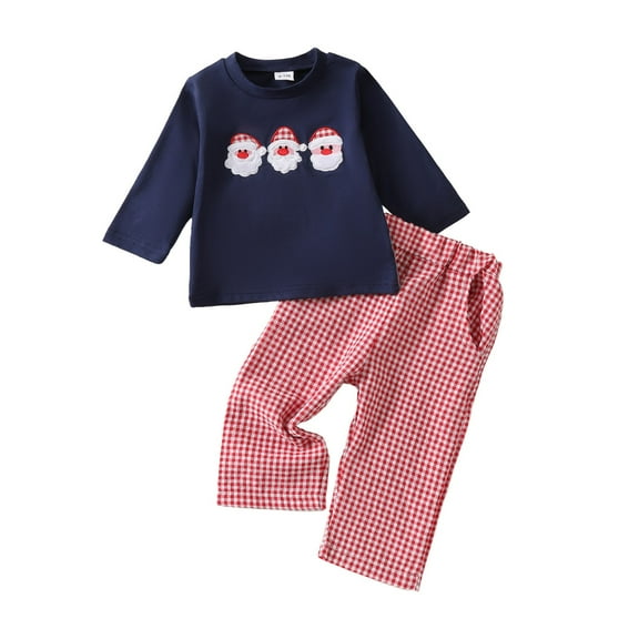 RIJOPUTY First Christmas Baby Boy Outfit 9 Month Christmas Outfit Boy 1st Christmas 6 to 9 Months Baby Girl Clothes Outfits for Boys 10-12 Boys, Navy 12-18 Months