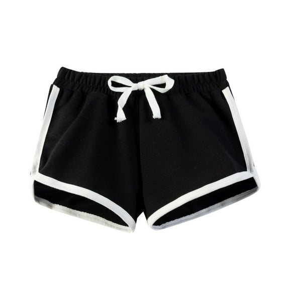 RIJOPUTY Girls Shorts Size 14-16 Cheer Shorts Gym Shorts Flare Jeans for Girls 10-12 Jeans 12-14 Girls Baby Clothes Red Shorts, Black 11-12 Years