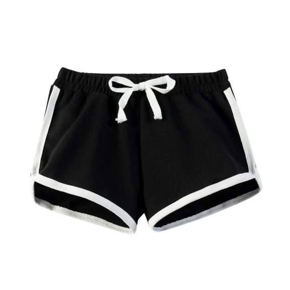 RIJOPUTY Girls Shorts Size 14-16 Cheer Shorts Gym Shorts Flare Jeans for Girls 10-12 Jeans 12-14 Girls Baby Clothes Red Shorts, Black 11-12 Years