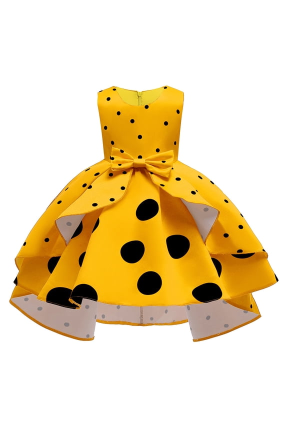 Little Girl Christmas Dresses Christmas Tree Dress Toddler Girls Christmas Size 10-12 3t Dresses for Toddler White Dress with Bow Plus Size, Yellow 3-4 Years