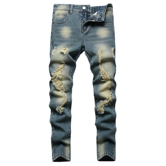 RIJOPUTY Low Waisted Jeans Boys Size 7 Jeans Sweat Pants Toddler Boys Clothes 4t Boys Size 8 Boys Children Clothes Boys Workout Clothes, Sky Blue 5-6 Years