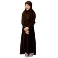 thumbnail image 1 of RIJOPUTY Muslim Dress for Girls Long Sleeve Turtleneck One-Piece Islamic Prayer Dress Hijab for Kids Girls Abaya Islamic Gifts Daily Casual Solid Elegant Dress, 1 of 6