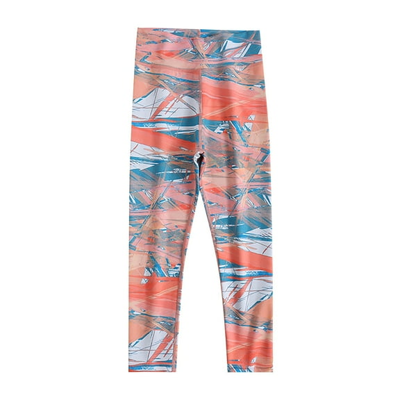 RIJOPUTY Skirt Leggings for Girls Plus Size Compression Leggings Squat Proof Leggings Colorful Tights Pantalones De Invierno Para Mujer Christmas, Orange 5-6 Years