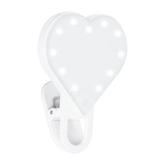 RIKI Sweetheart Clip-On Selfie Light and Makeup Mirror for Cellphone with Adjustable Brightness Settings