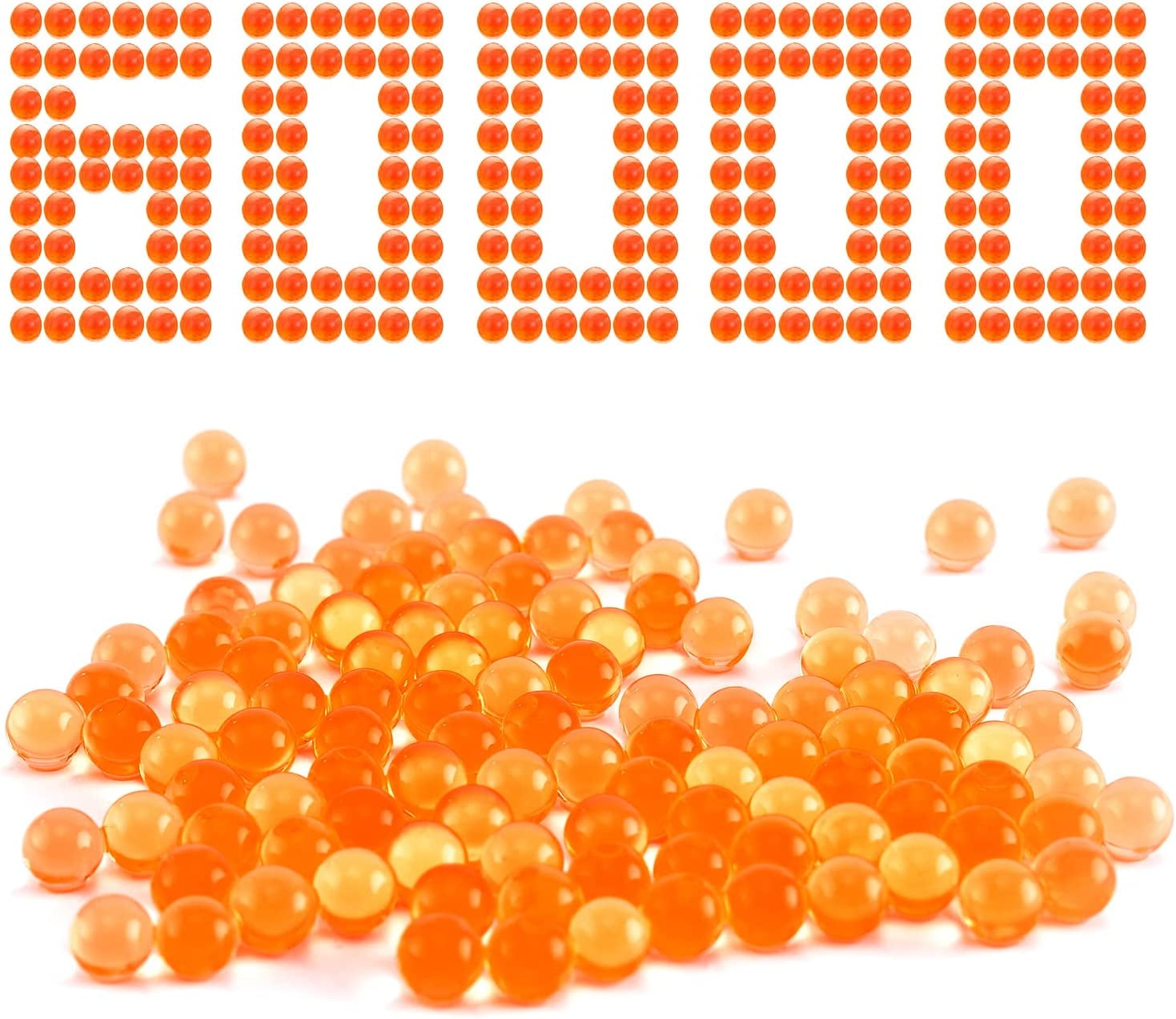 RILATLL Gel Beads Blaster Ammo Splat Gun Refill(78 mm,6 Pack,10000