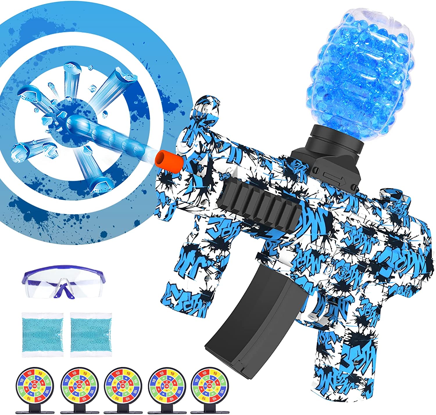 RILATLL Gel Toy Foam Blaster, Splatter Outdoor Shooting Games