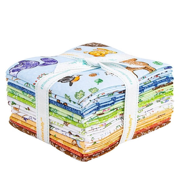 RILEY BLAKE - Colorful Critters Fat Quarter Bundle by Riley Blake Designs 15 Pcs