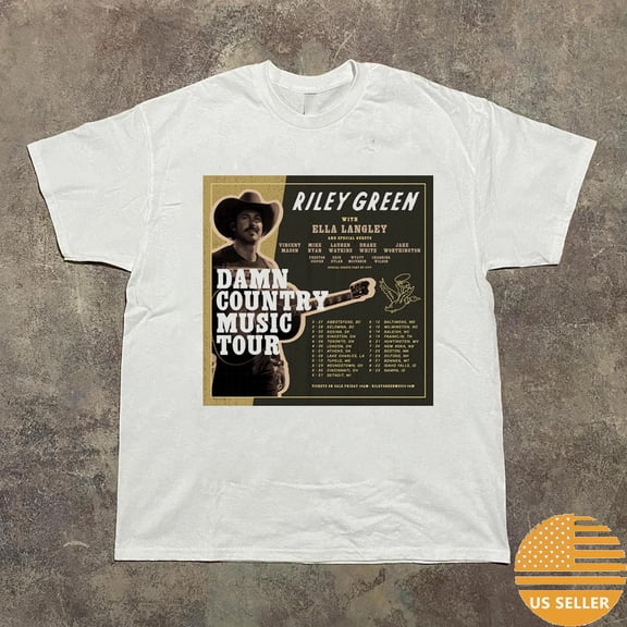 RILEY GREEN DAMN COUNTRY MUSIC 2025 SPRING T Shirt Full Size S-5XL