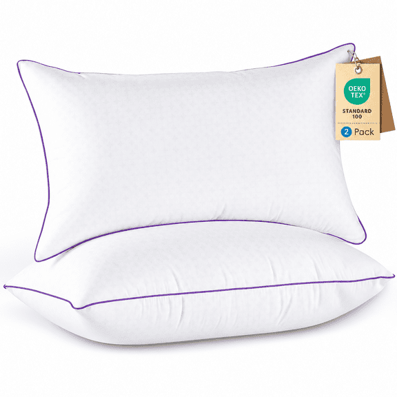 RILIHO Bed Pillows for Sleeping 2 Pack King Size,Pillows for Side and Back Sleepers,Super Soft Down Alternative Microfiber Filled Pillows,19 x 34 Inches
