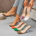 thumbnail image 1 of RILIXING Women's Clear Strap Block Heel Sandals, Wide Width Open Toe Summer Heels for Women, Slip-On Casual Dress Sandals, Non-Slip Walking Shoes, 1 of 10