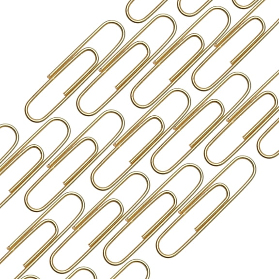RILOMBAO 100 PCS 2 Inch (50mm) Jumbo Paper Clips Gold Vinyl Coated Rust Resistant Large Paperclips for DIY Bookmark Office Documents