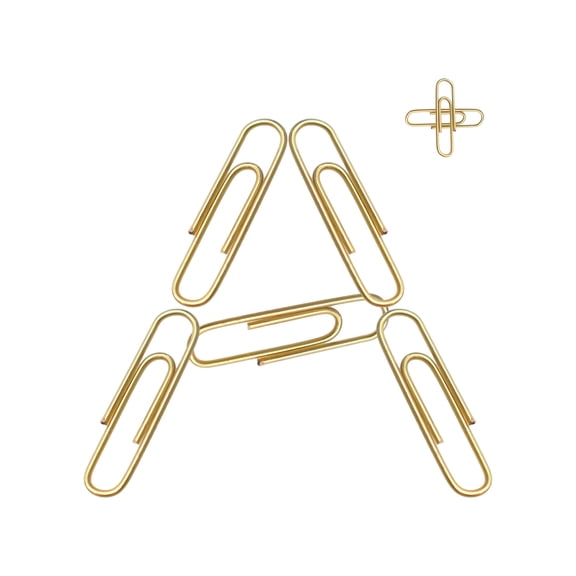 RILOMBAO 200 PCS 1.3 Inch (33mm) Paper Clips Gold Vinyl Coated Rust Resistant Medium Size Paperclips for DIY Bookmark Office Documents
