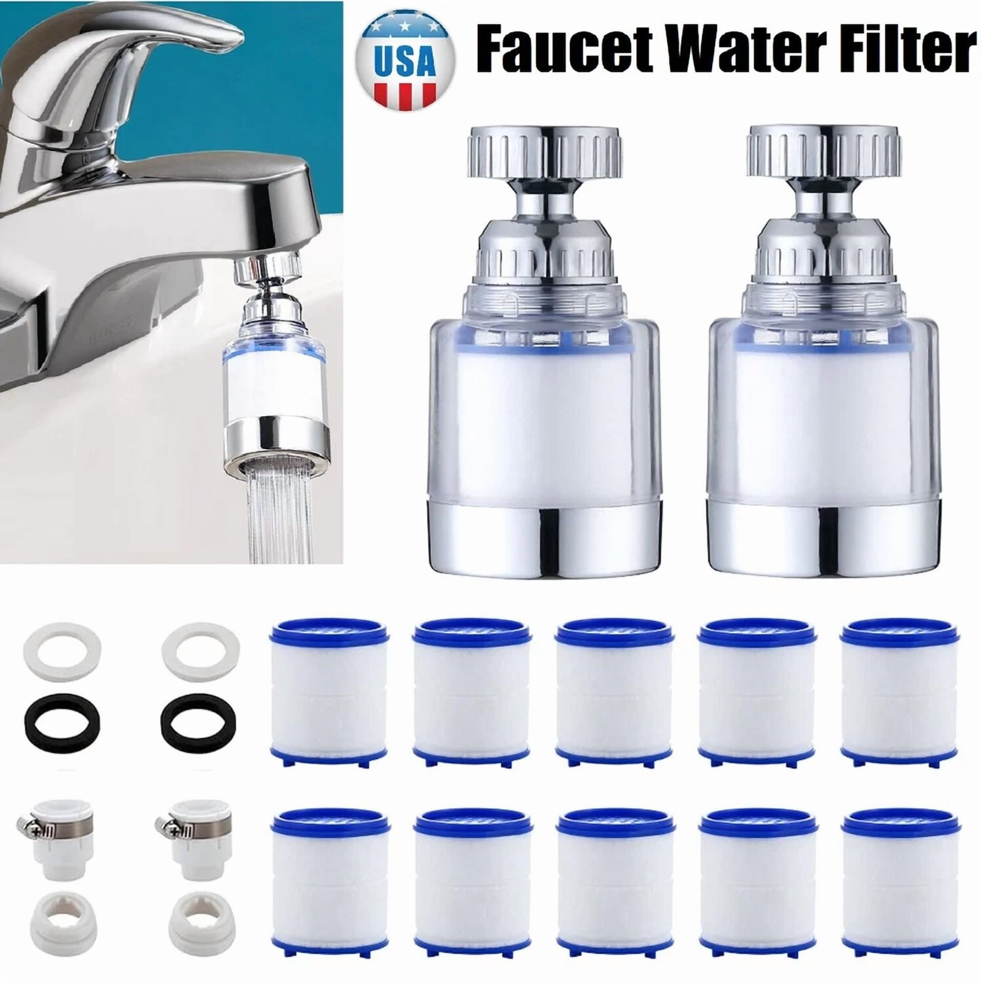 RILYN- 2Faucet Water Filter System Kitchen Sink Mount Filtration Tap Purifier Clean Us