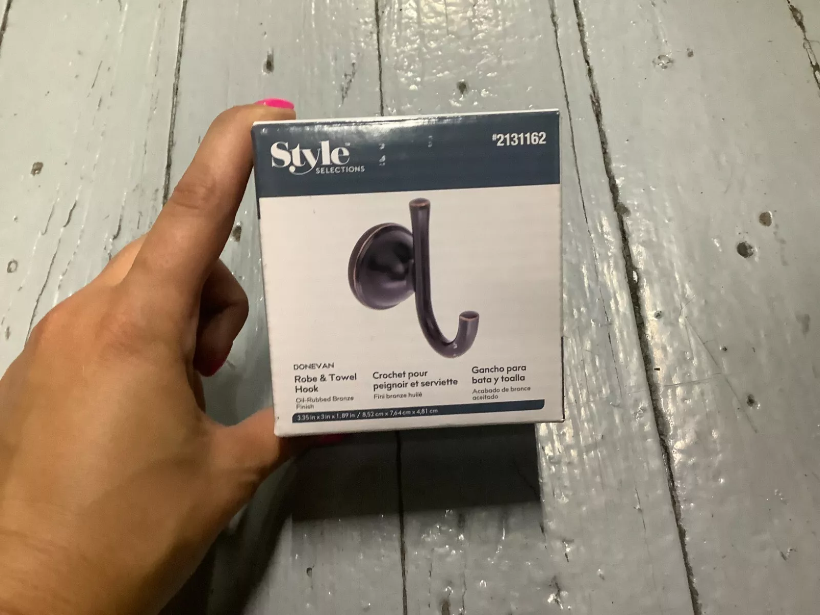 RILYN- Donevan Style Selections Robe Towel Hook Bathroom 2131162 Nib