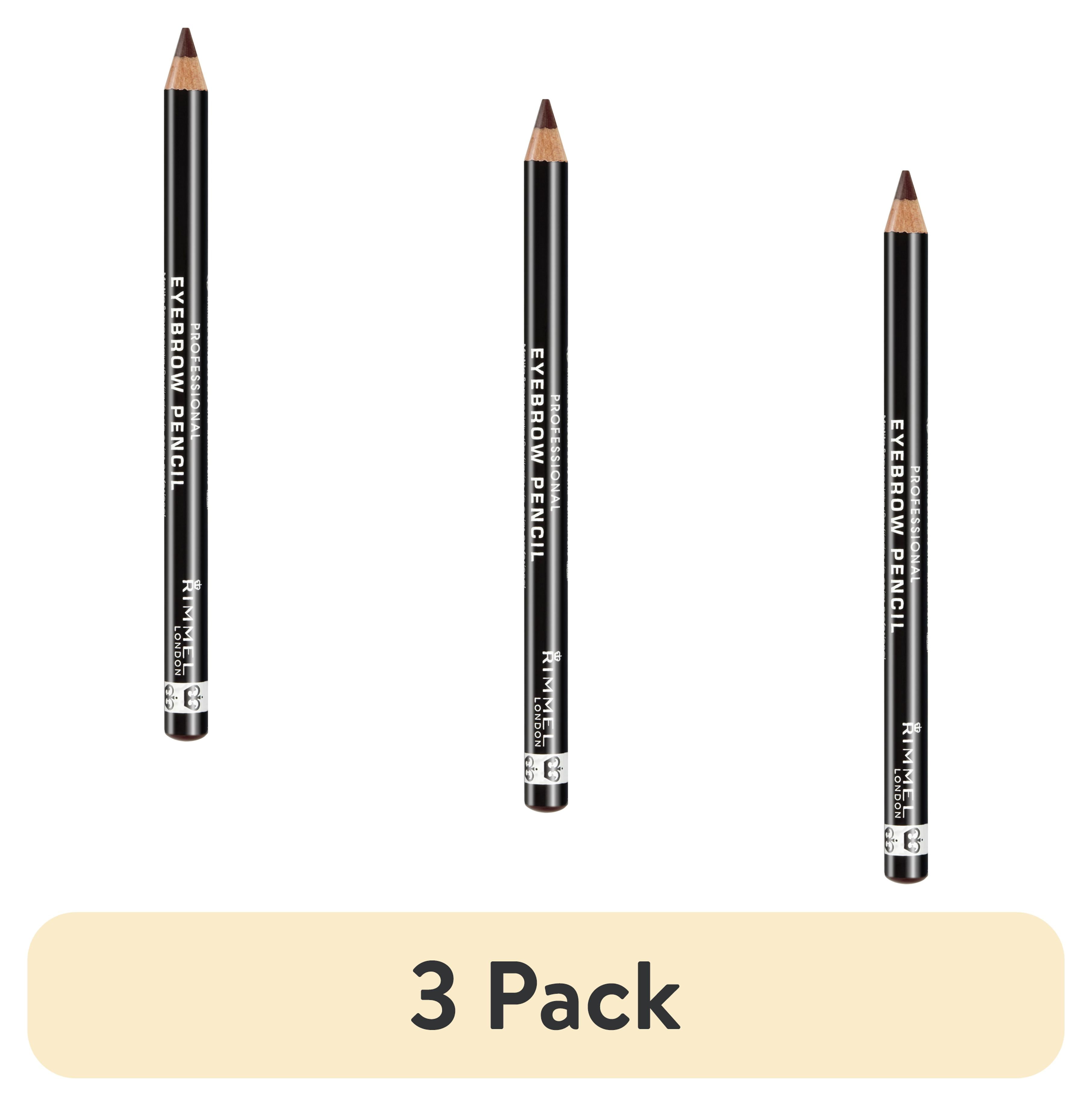 (3 pack) RIMMEL Brow This Way Professional Eyebrow Pencil, 001 Dark