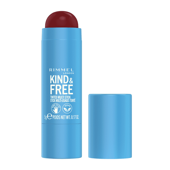 RIMMEL Kind & Free Multistick, Berry Sweet 005, 0.17 oz, for Cheeks and Lips, Hydrating & Buildable